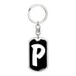 Initial P v3b - Luxury Dog Tag Keychain