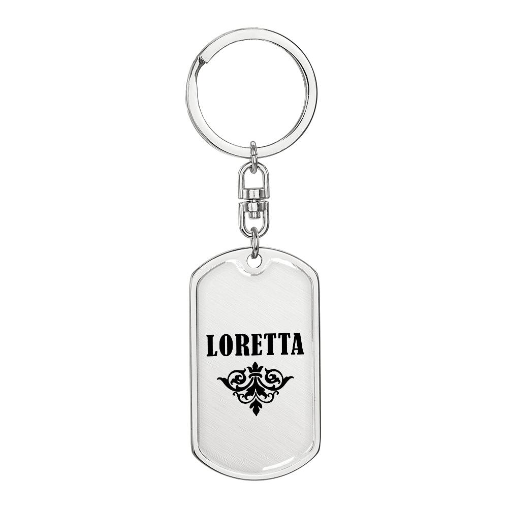 Loretta v01a - Luxury Dog Tag Keychain
