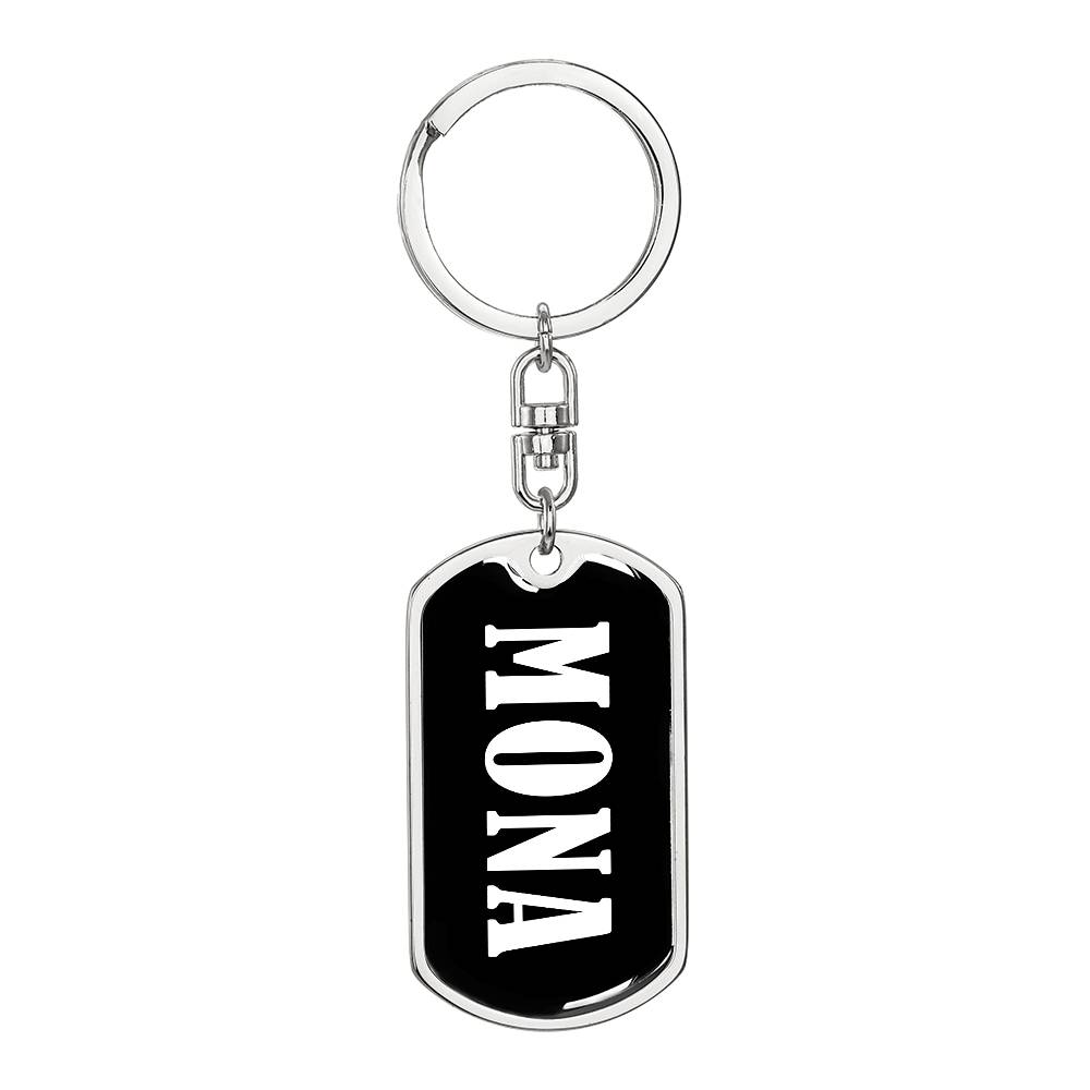 Mona v01w - Luxury Dog Tag Keychain