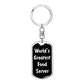 World's Greatest Food Server v3 - Luxury Dog Tag Keychain