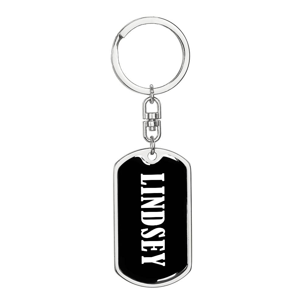 Lindsey v01w - Luxury Dog Tag Keychain