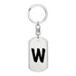 Initial W v1b - Luxury Dog Tag Keychain