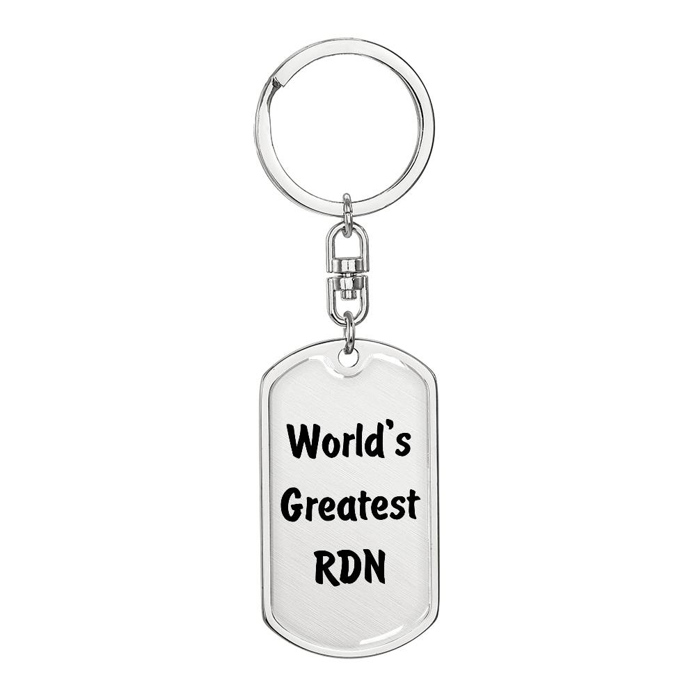 World's Greatest RDN - Luxury Dog Tag Keychain