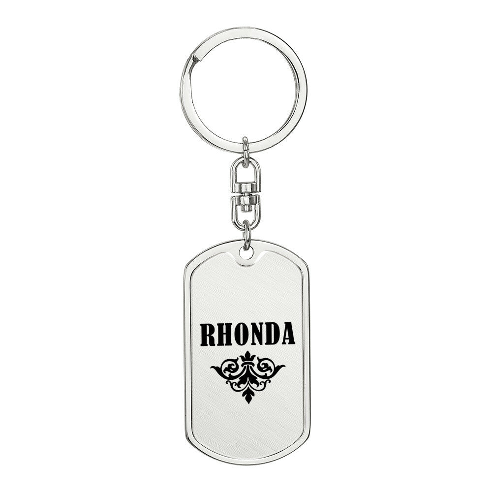 Rhonda v01a - Luxury Dog Tag Keychain