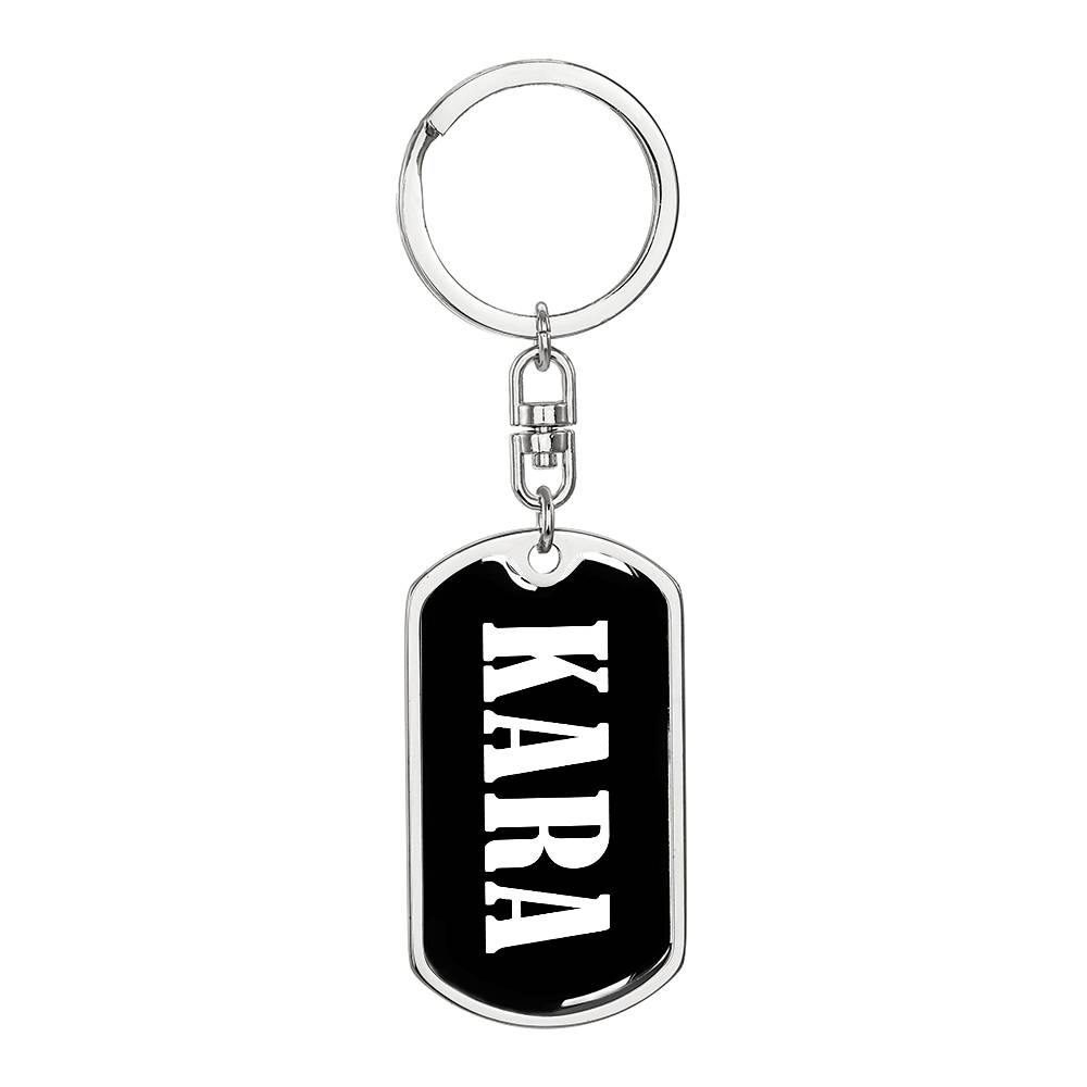 Kara v01w - Luxury Dog Tag Keychain