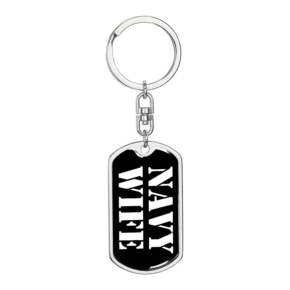 Navy Wife v3 - Luxury Dog Tag Keychain