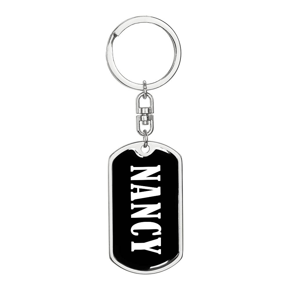 Nancy v01w - Luxury Dog Tag Keychain