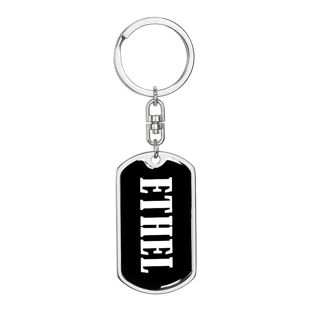Ethel v01w - Luxury Dog Tag Keychain