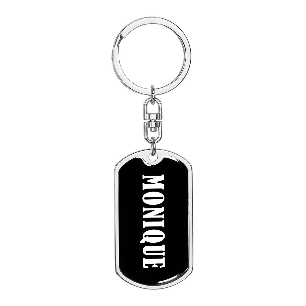 Monique v01w - Luxury Dog Tag Keychain