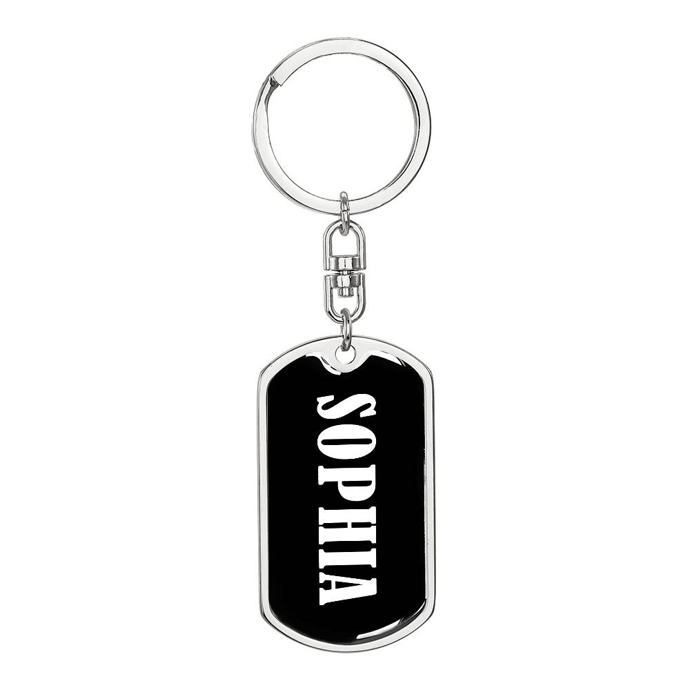 Sophia v03 - Luxury Dog Tag Keychain