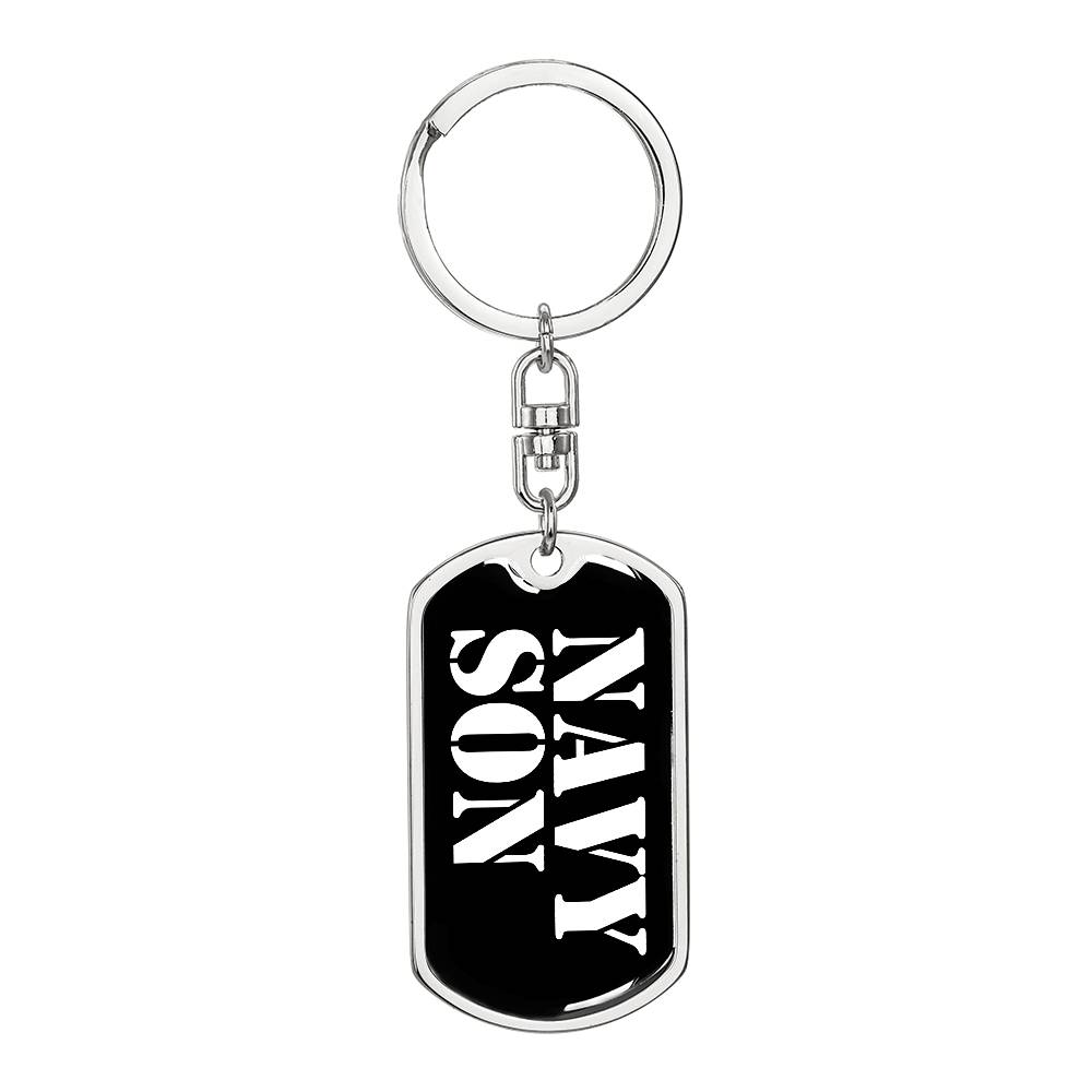 Navy Son v3 - Luxury Dog Tag Keychain