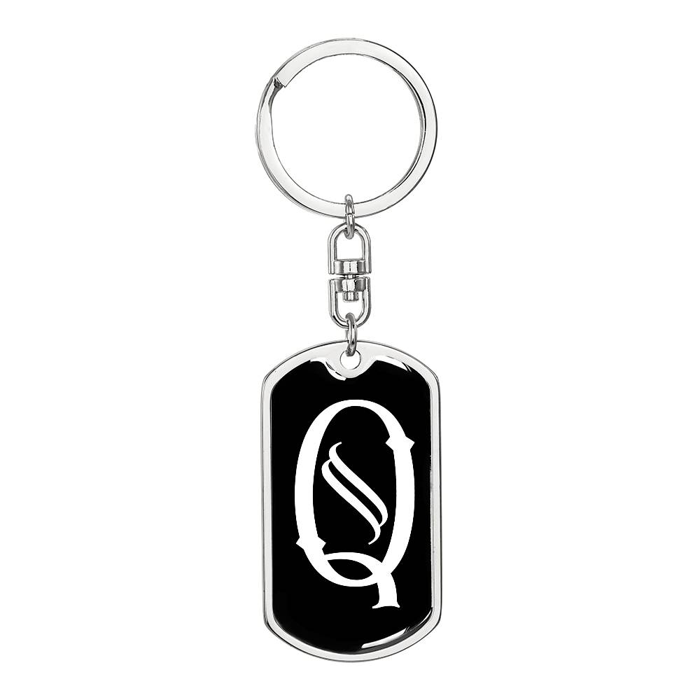 Initial Q v001-13 - Luxury Dog Tag Keychain