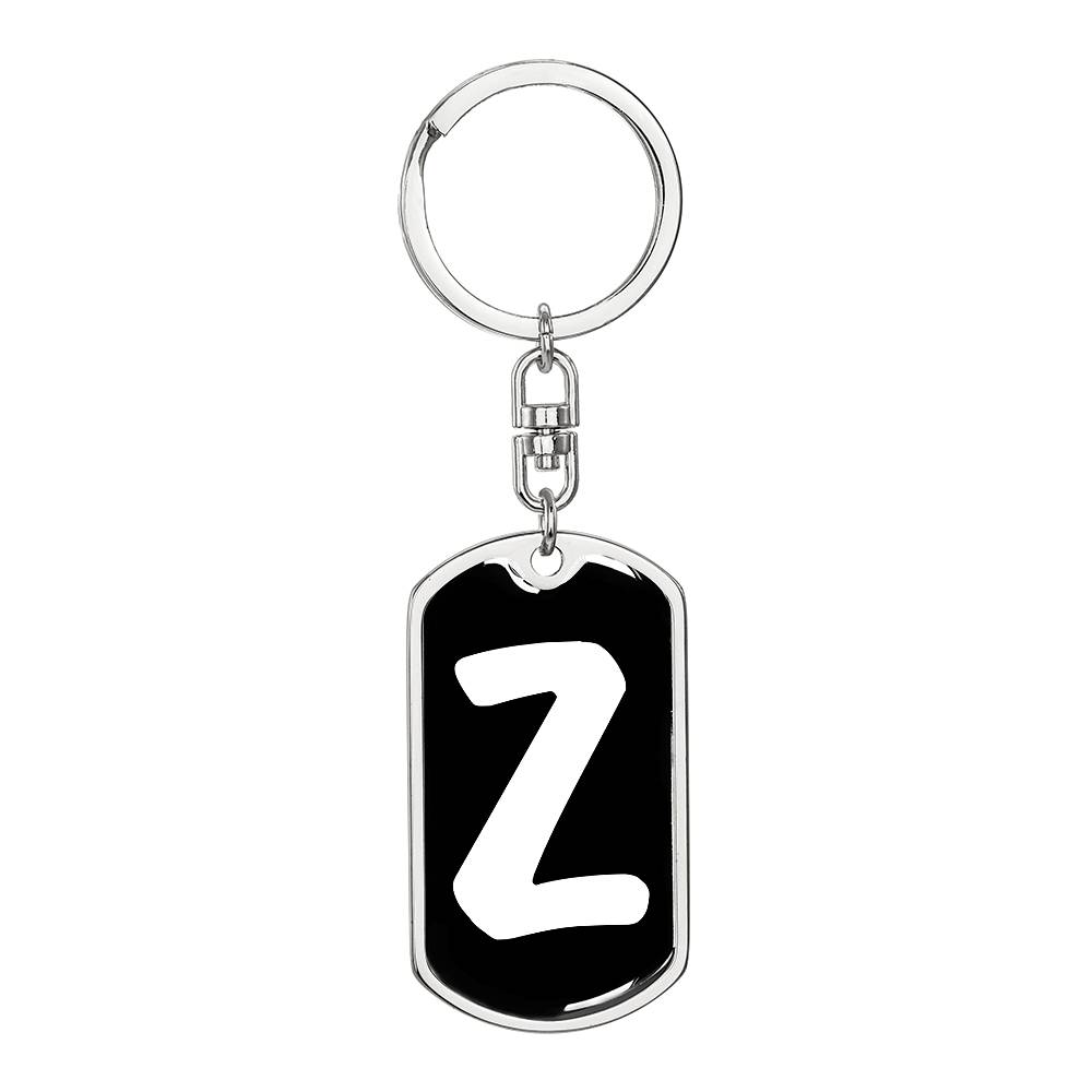 Initial Z v3b - Luxury Dog Tag Keychain