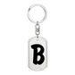 Initial B v1b - Luxury Dog Tag Keychain