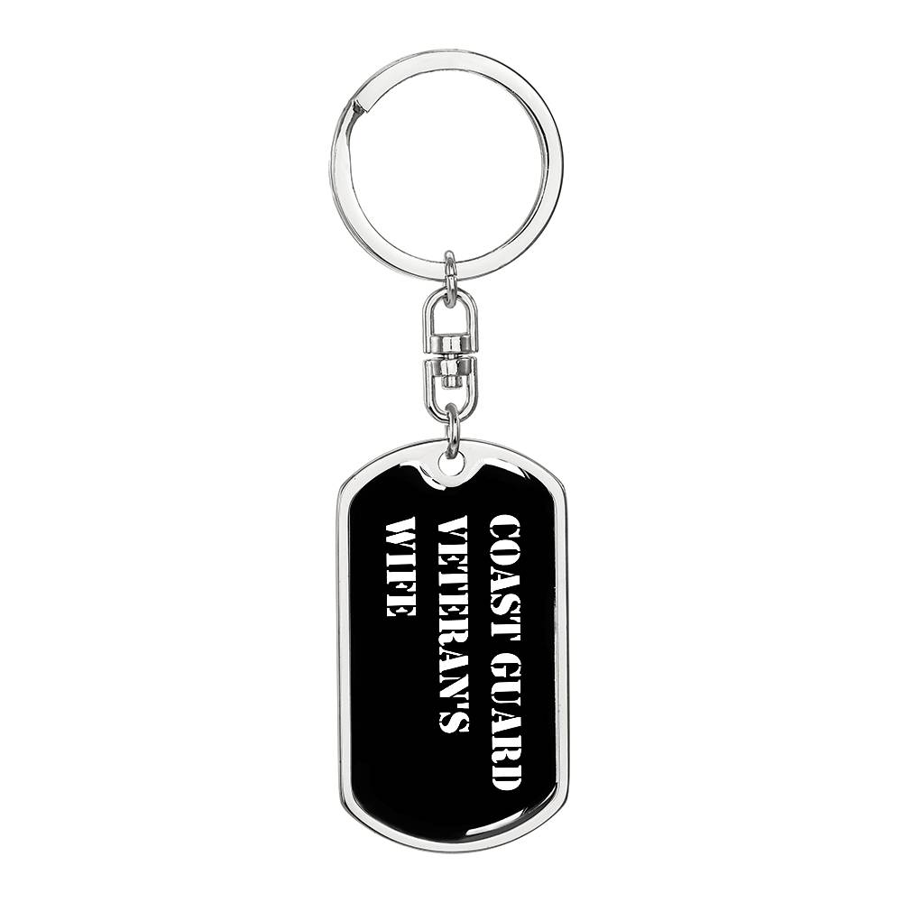 Coast Guard Veteran's Wife v3 - Luxury Dog Tag Keychain