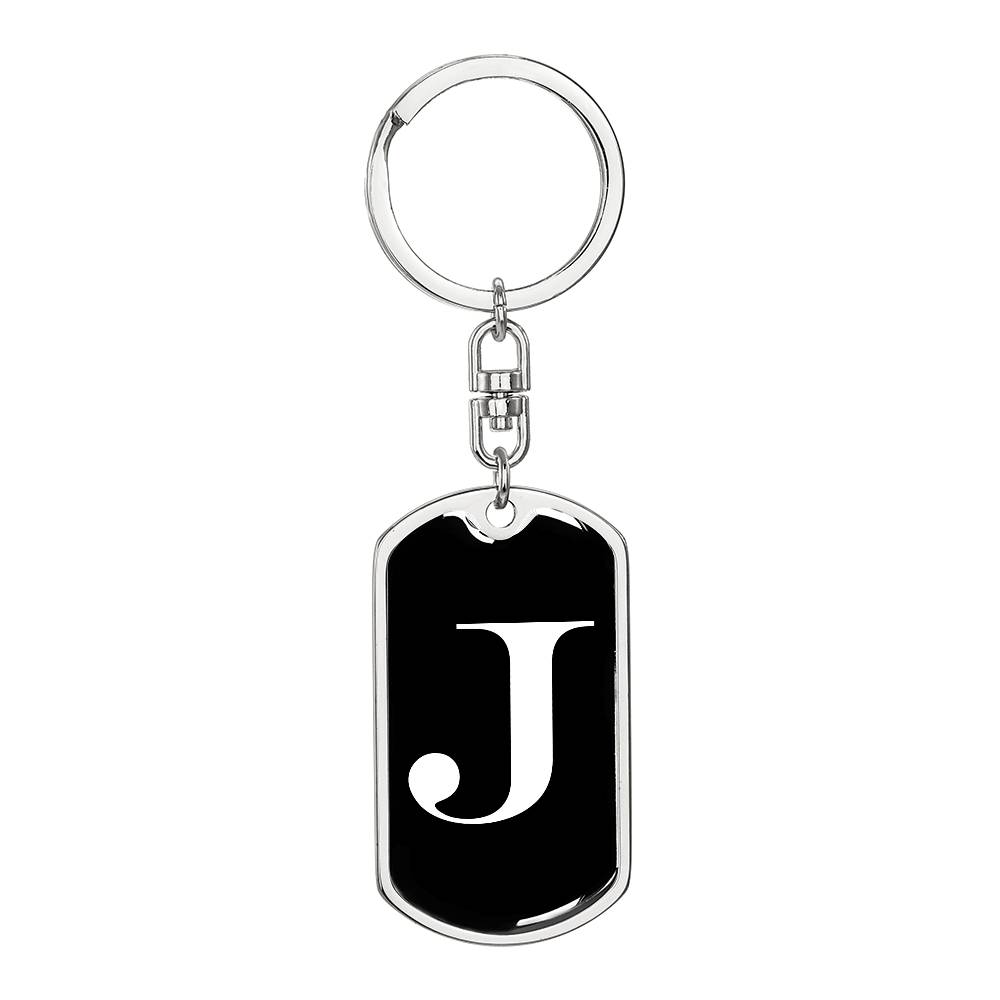 Initial J v3a - Luxury Dog Tag Keychain