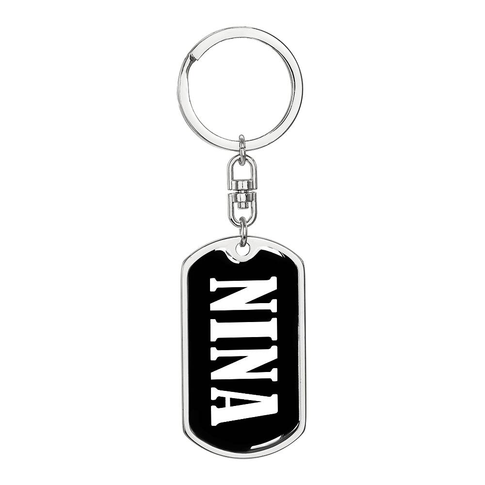 Nina v01w - Luxury Dog Tag Keychain