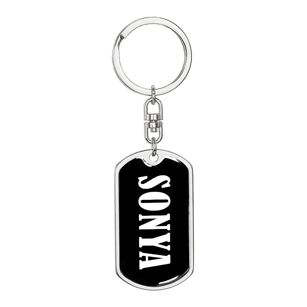 Sonya v01w - Luxury Dog Tag Keychain