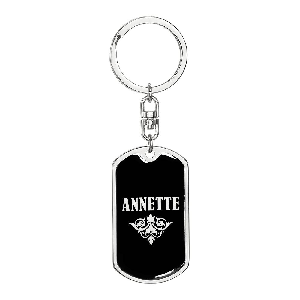 Annette v02a - Luxury Dog Tag Keychain