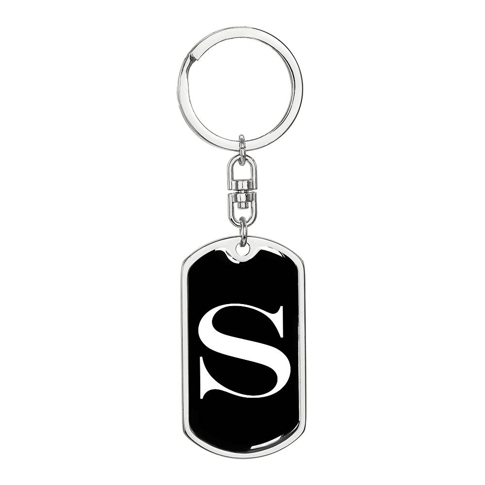 Initial S v3a - Luxury Dog Tag Keychain