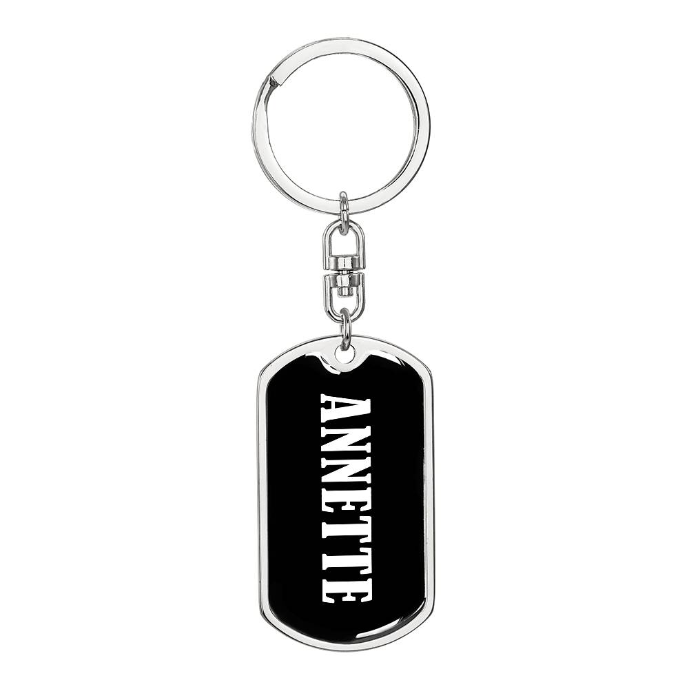 Annette v01w - Luxury Dog Tag Keychain