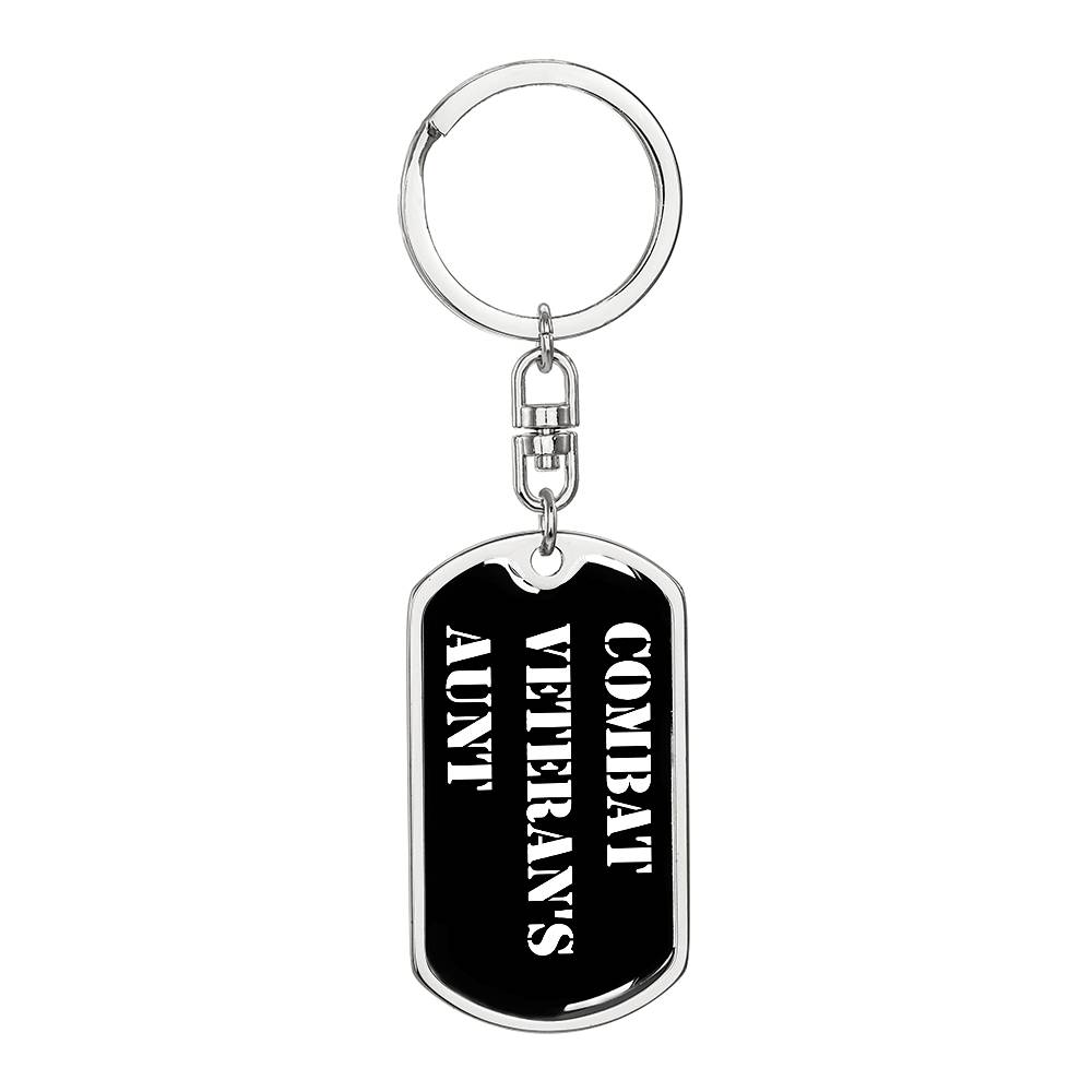 Combat Veteran's Aunt v3 - Luxury Dog Tag Keychain