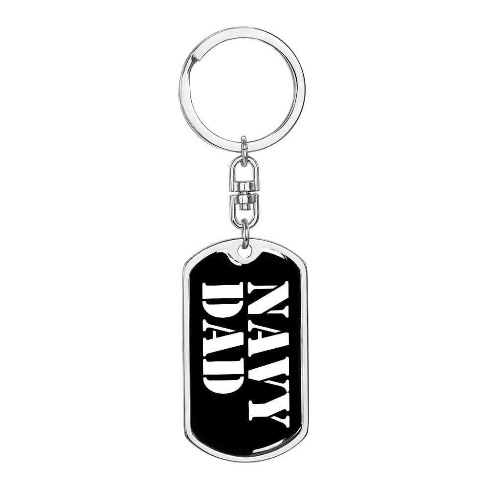 Navy Dad v3 - Luxury Dog Tag Keychain