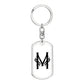 Initial M v001-14 - Luxury Dog Tag Keychain