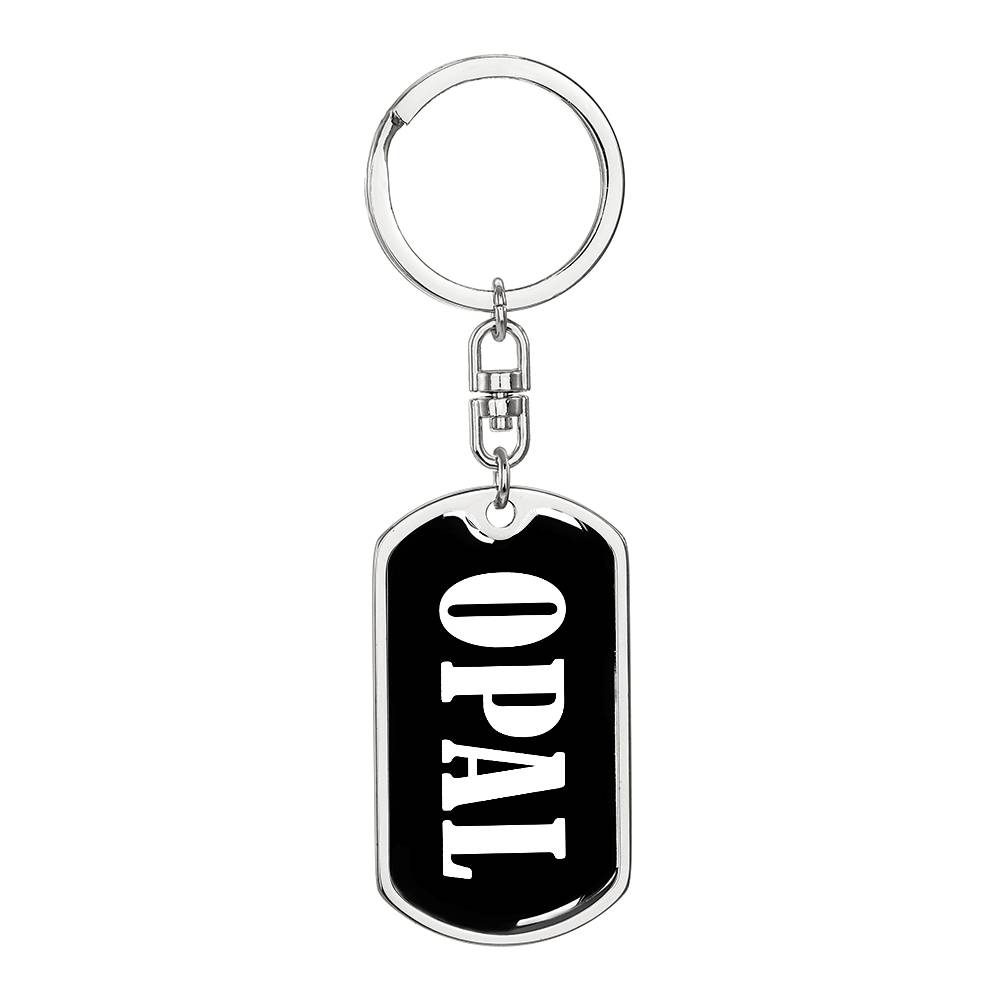 Opal v01w - Luxury Dog Tag Keychain