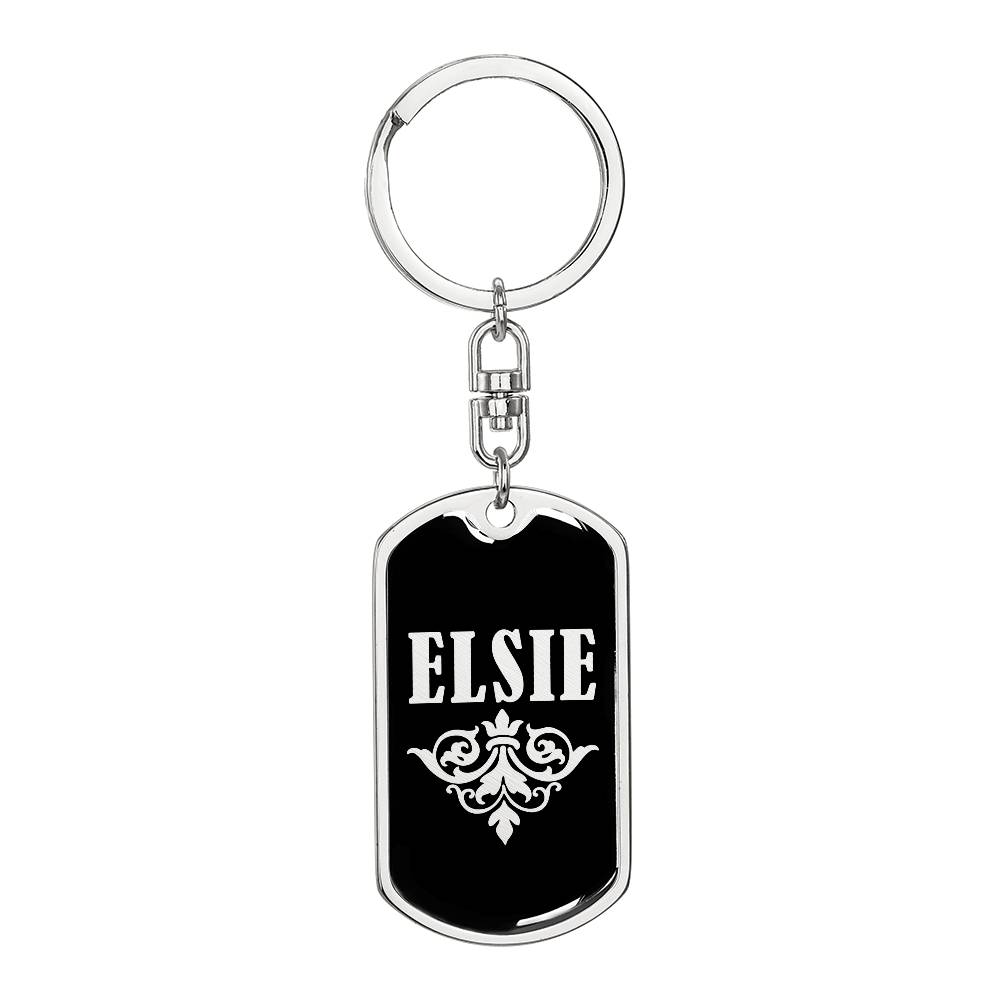 Elsie v02a - Luxury Dog Tag Keychain