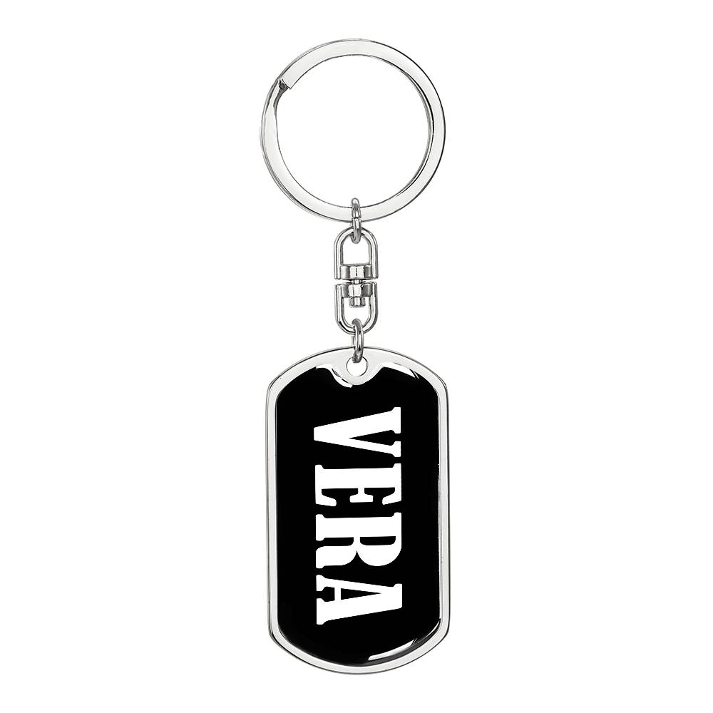 Vera v01w - Luxury Dog Tag Keychain