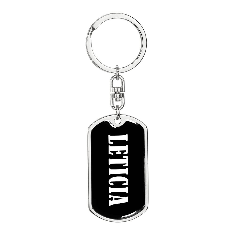 Leticia v01w - Luxury Dog Tag Keychain
