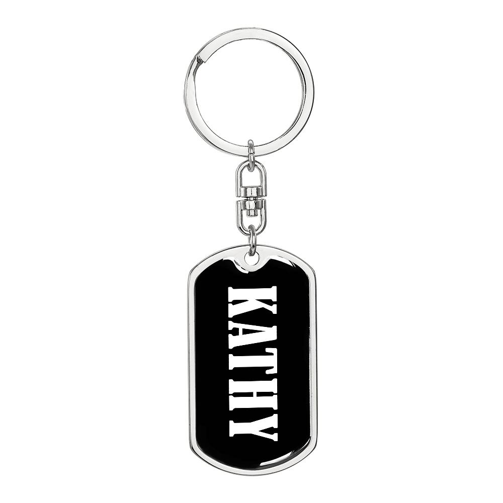 Kathy v01w - Luxury Dog Tag Keychain