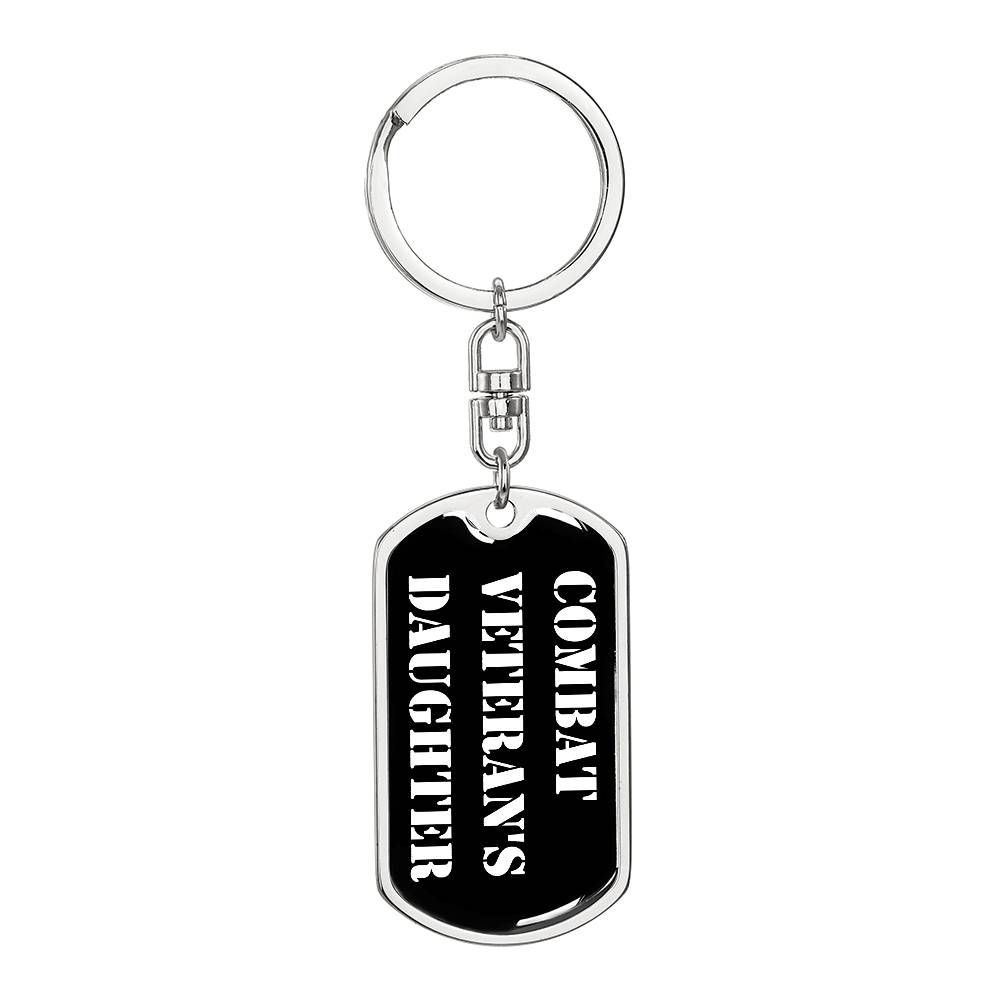 Combat Veteran's Daughter v3 - Luxury Dog Tag Keychain