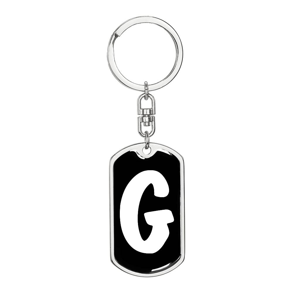 Initial G v3b - Luxury Dog Tag Keychain