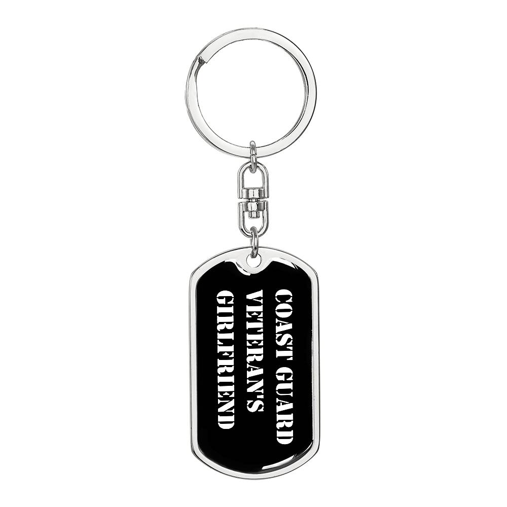 Coast Guard Veteran's Girlfriend v3 - Luxury Dog Tag Keychain