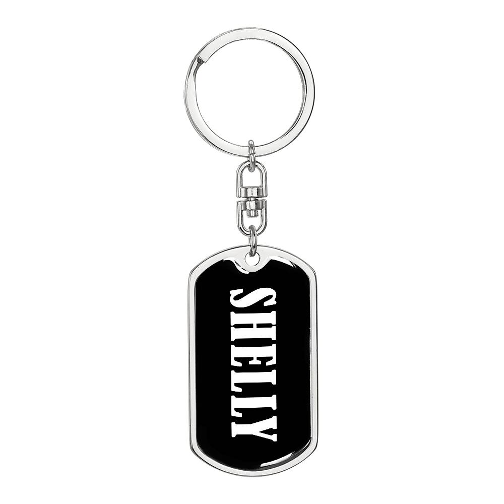 Shelly v01w - Luxury Dog Tag Keychain