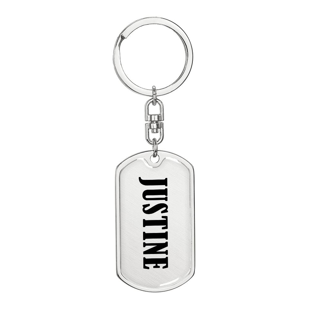 Justine v01 - Luxury Dog Tag Keychain