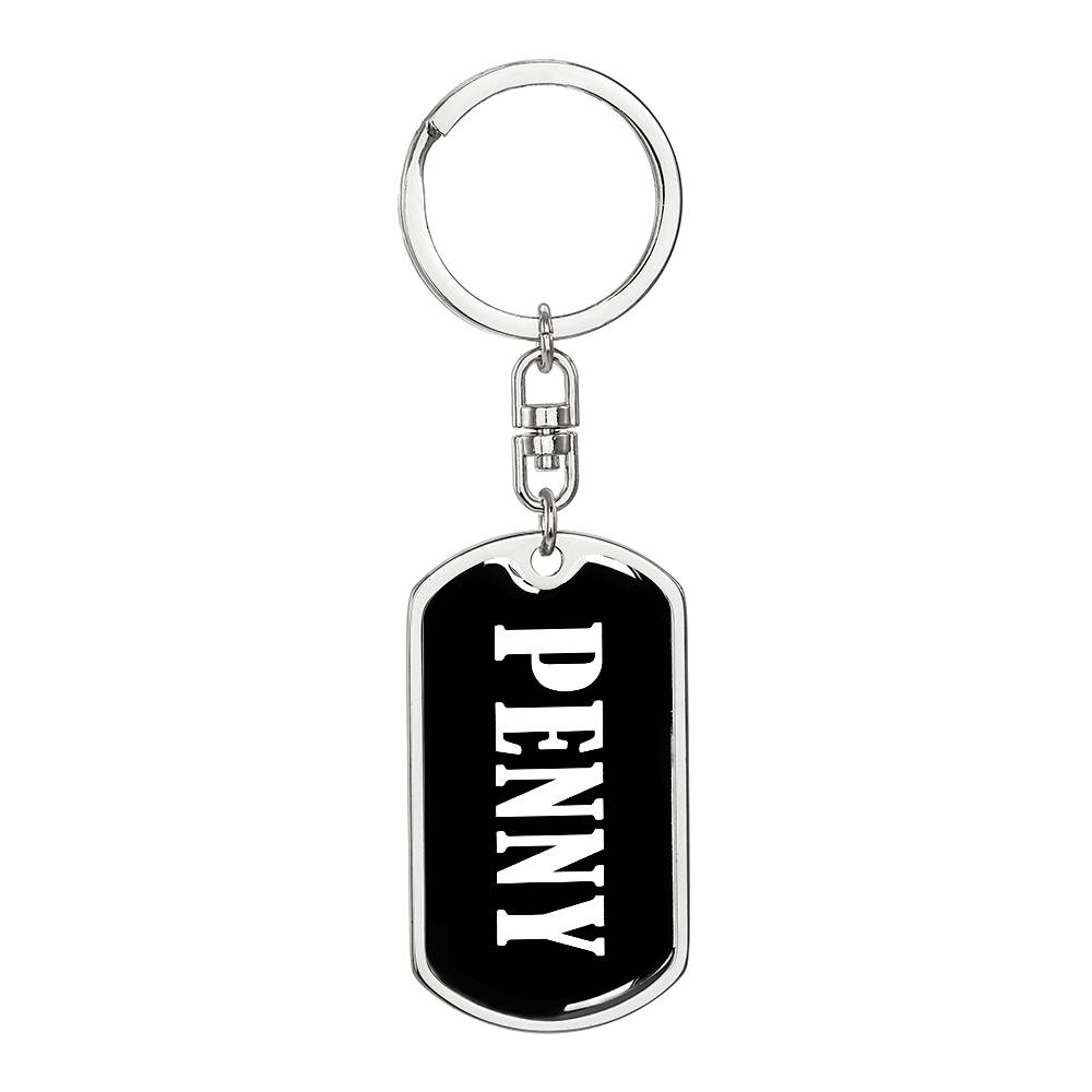 Penny v01w - Luxury Dog Tag Keychain