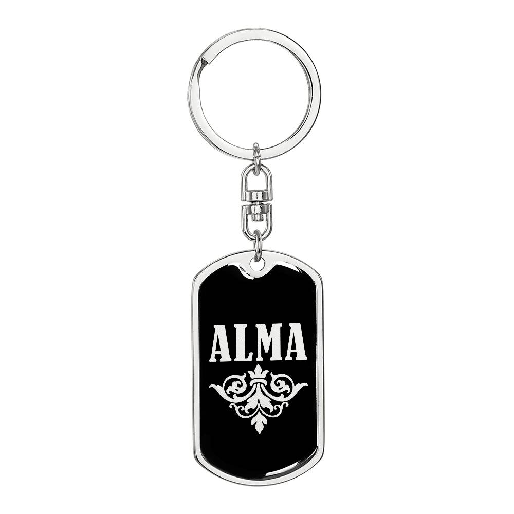 Alma v02a - Luxury Dog Tag Keychain
