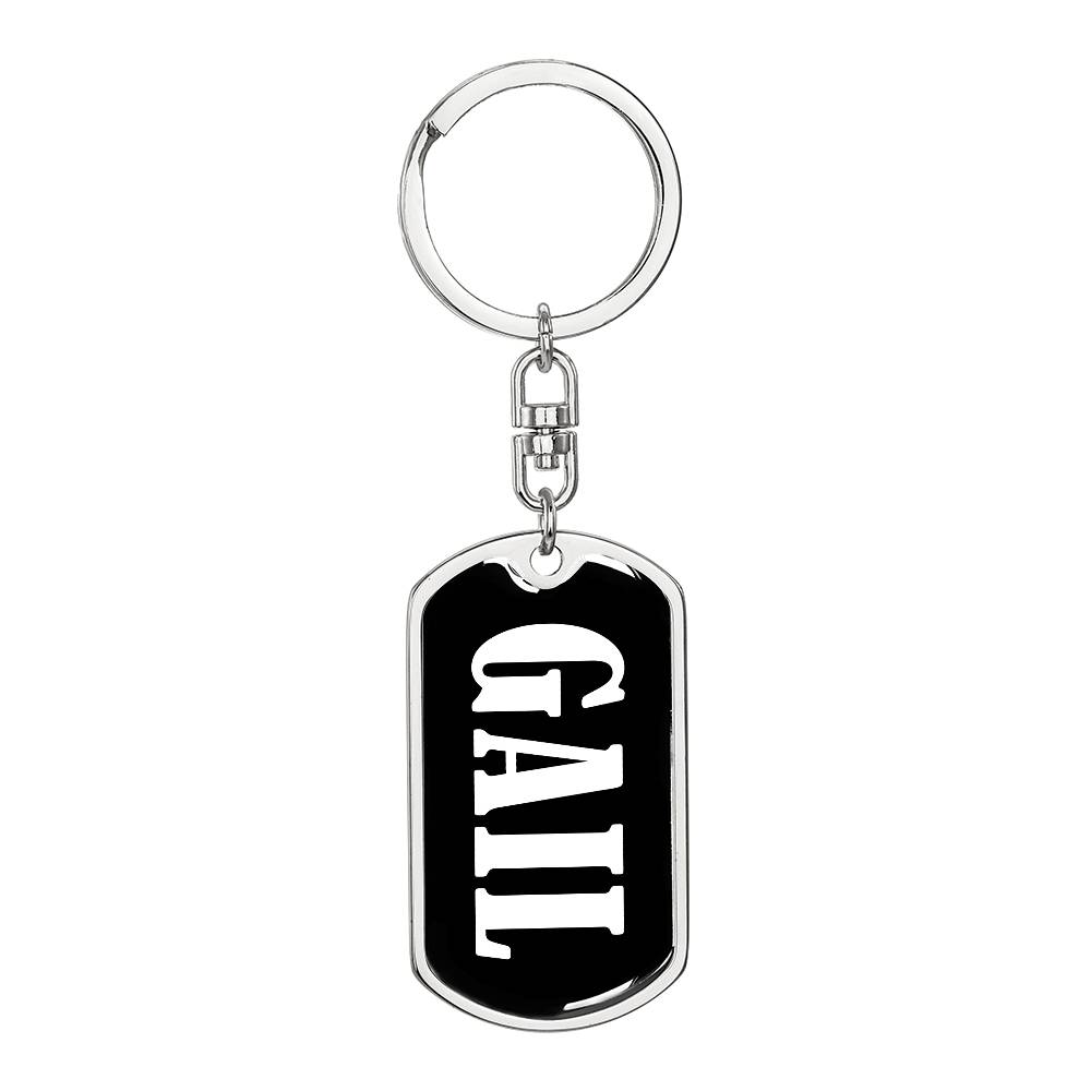 Gail v01w - Luxury Dog Tag Keychain