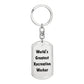 World's Greatest Recreation Worker - Luxury Dog Tag Keychain