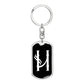 Initial H v001-13 - Luxury Dog Tag Keychain