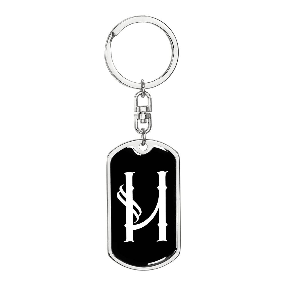 Initial H v001-13 - Luxury Dog Tag Keychain