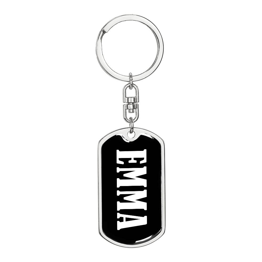 Emma v01w - Luxury Dog Tag Keychain