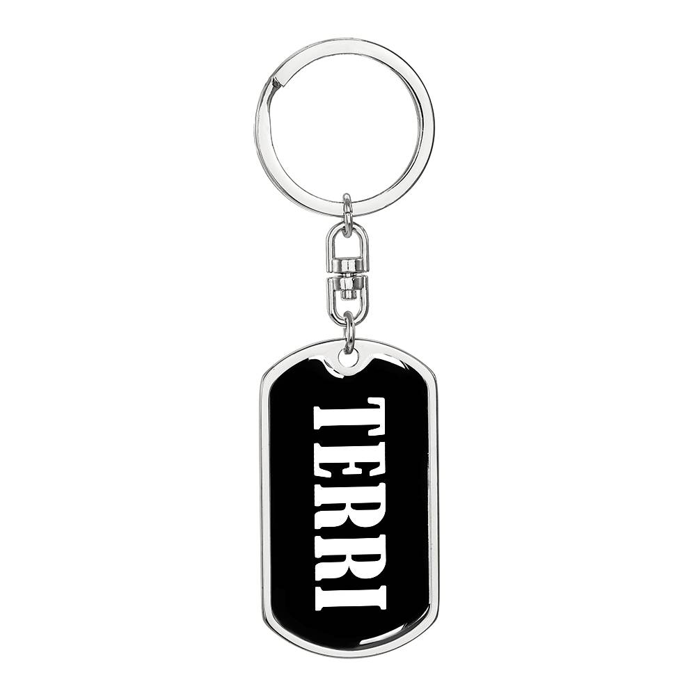 Terri v01w - Luxury Dog Tag Keychain