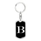 Initial B v3a - Luxury Dog Tag Keychain