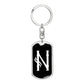 Initial N v001-13 - Luxury Dog Tag Keychain