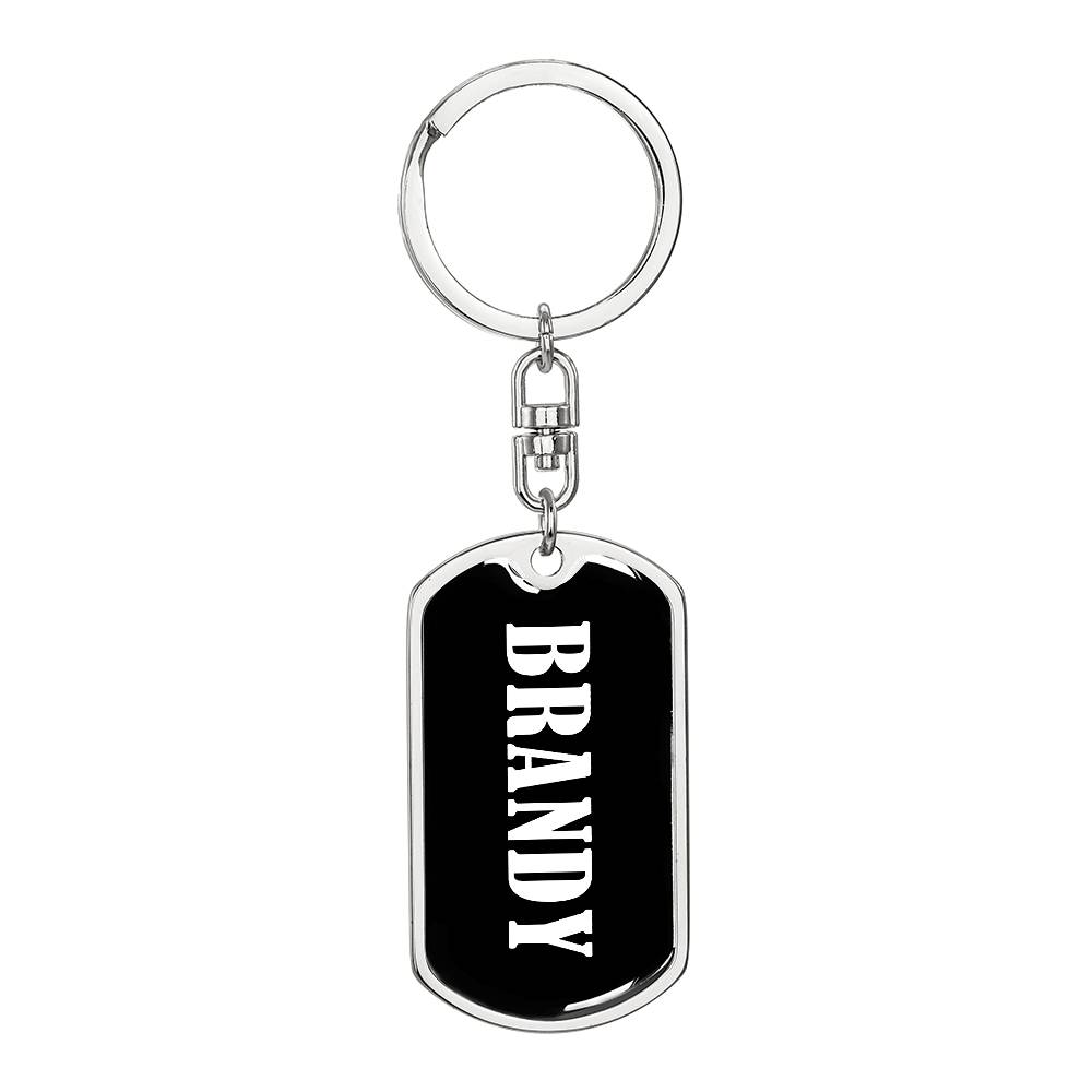 Brandy v01w - Luxury Dog Tag Keychain