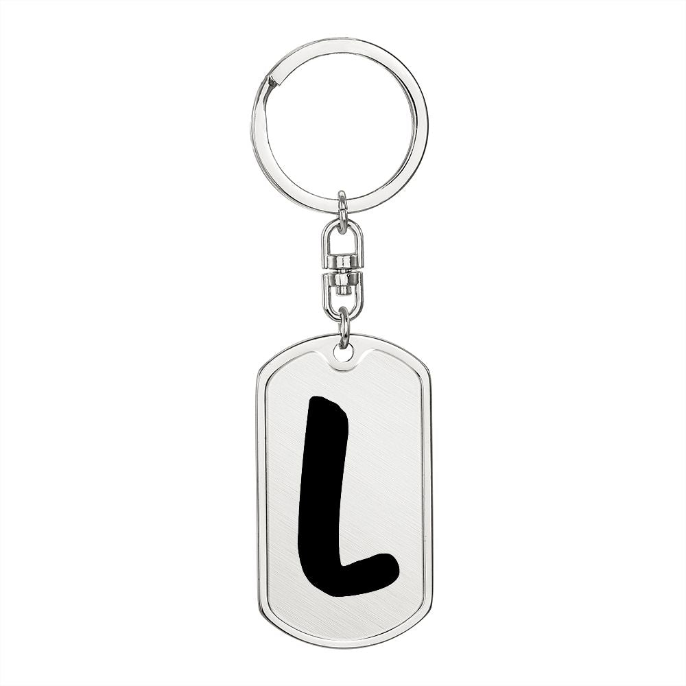 Initial L v1b - Luxury Dog Tag Keychain